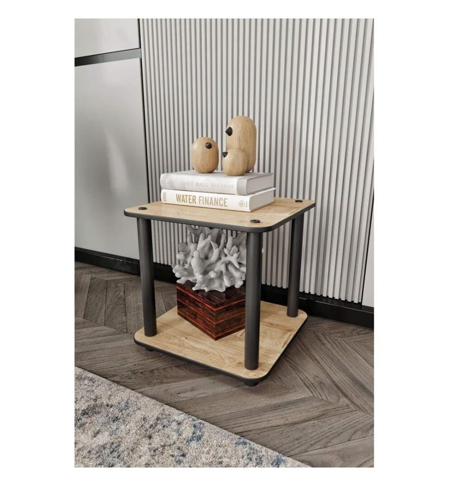 Table d'appoint, chêne, 100 % MDF, pieds en bois