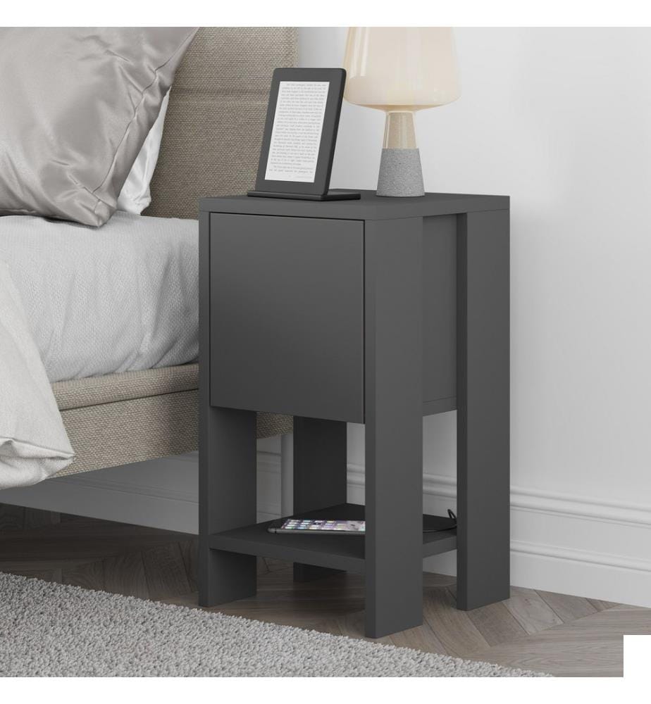 Anthracite, Tables De Chevet Et Armoires, 55X30X30 cm, Plaque De Particules Recouvertes De Mélamine