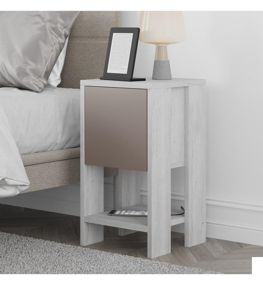 Blanc, Tables De Chevet Et Armoires, 55X30X30 cm, Plaque De Particules En Mélamine