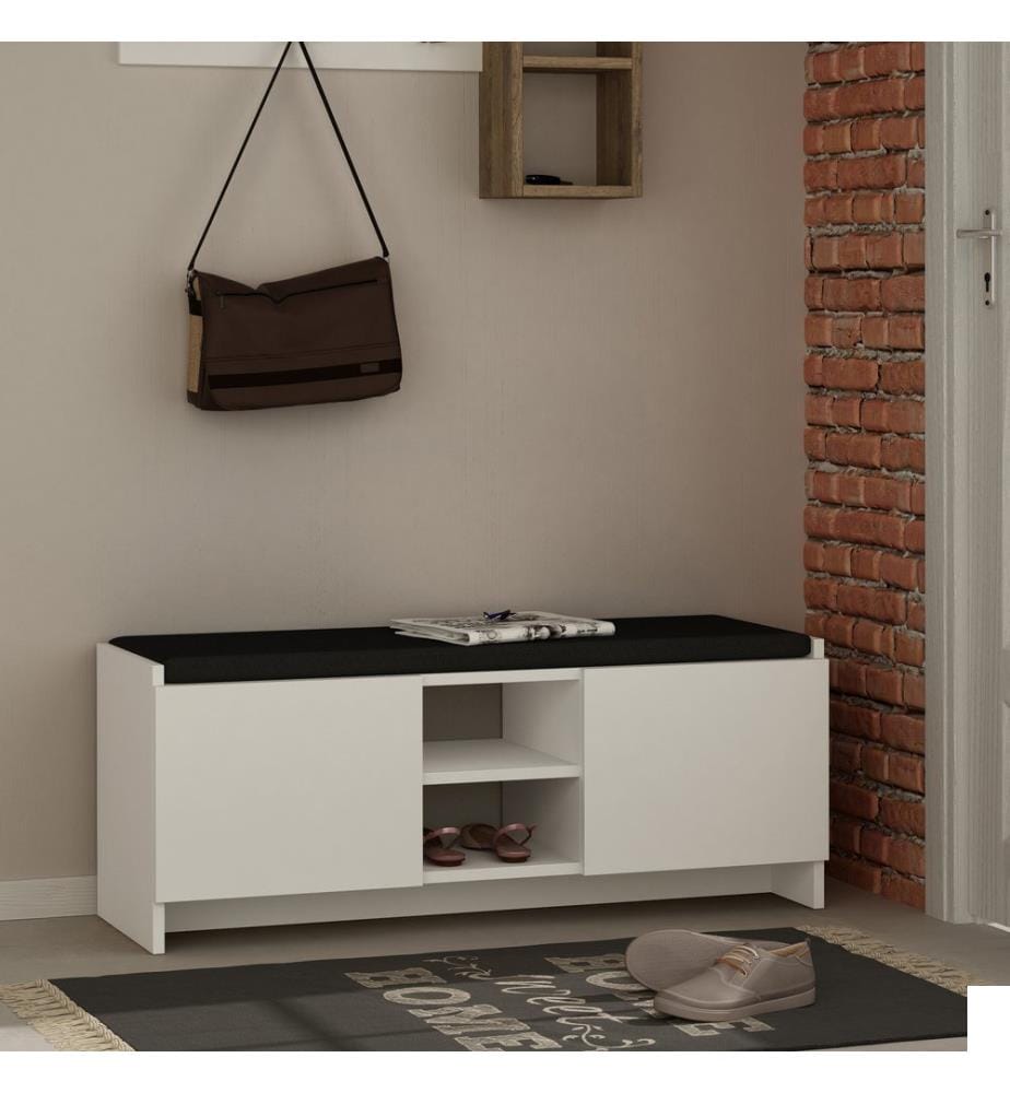 Blanc, Armoires À Chaussures, 43X110X37 cm, Plaque De Particules Enrobée De Mélamine