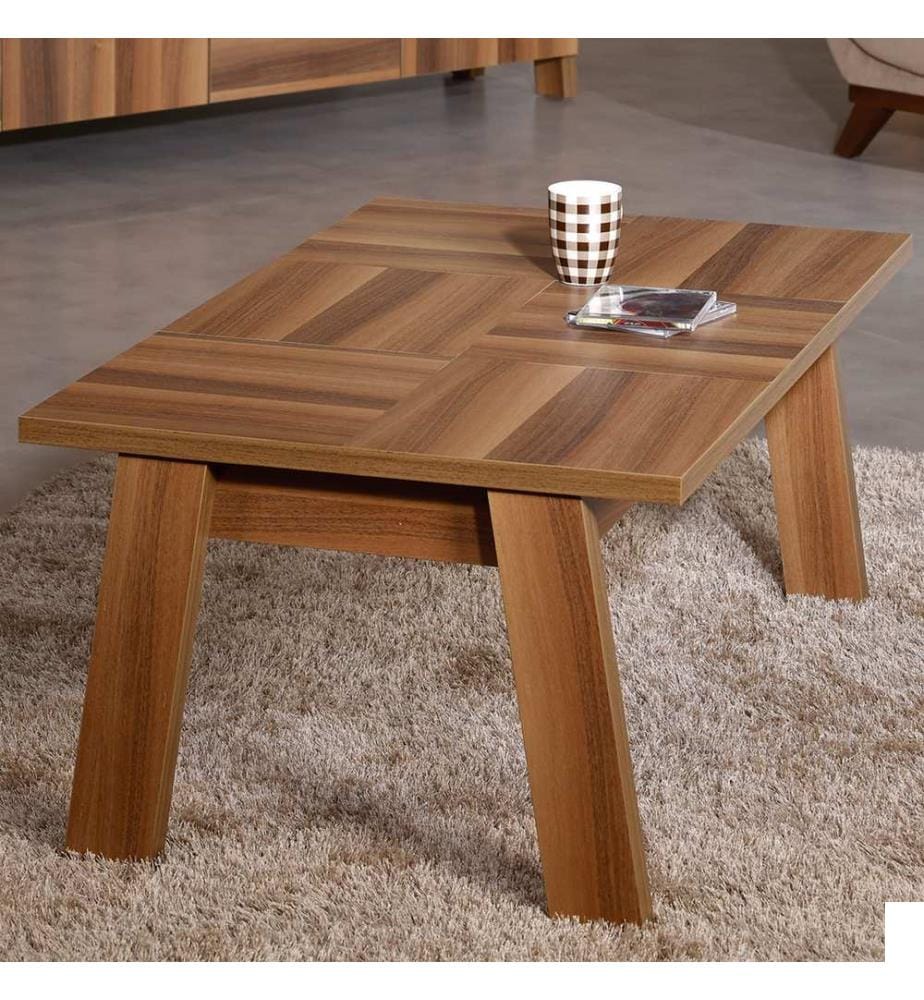 Brun, Tables Basses, 45X108X66 cm, Assiette De Particules Enrobée De Mélamine