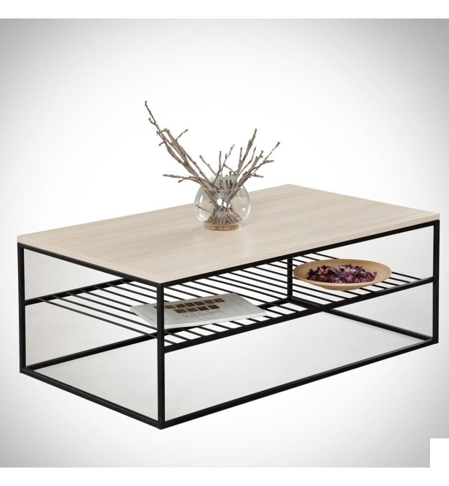 Couleur Chêne, Tables Basses, 43X95X55 cm, Plaque De Particules Enrobée De Mélamine