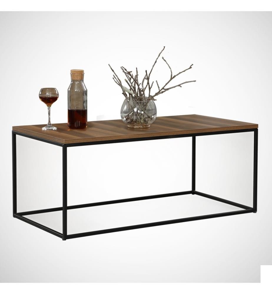 Couleur Noix, Tables Basses, 43X95X55 cm, Assiette De Particules Enrobée De Mélamine