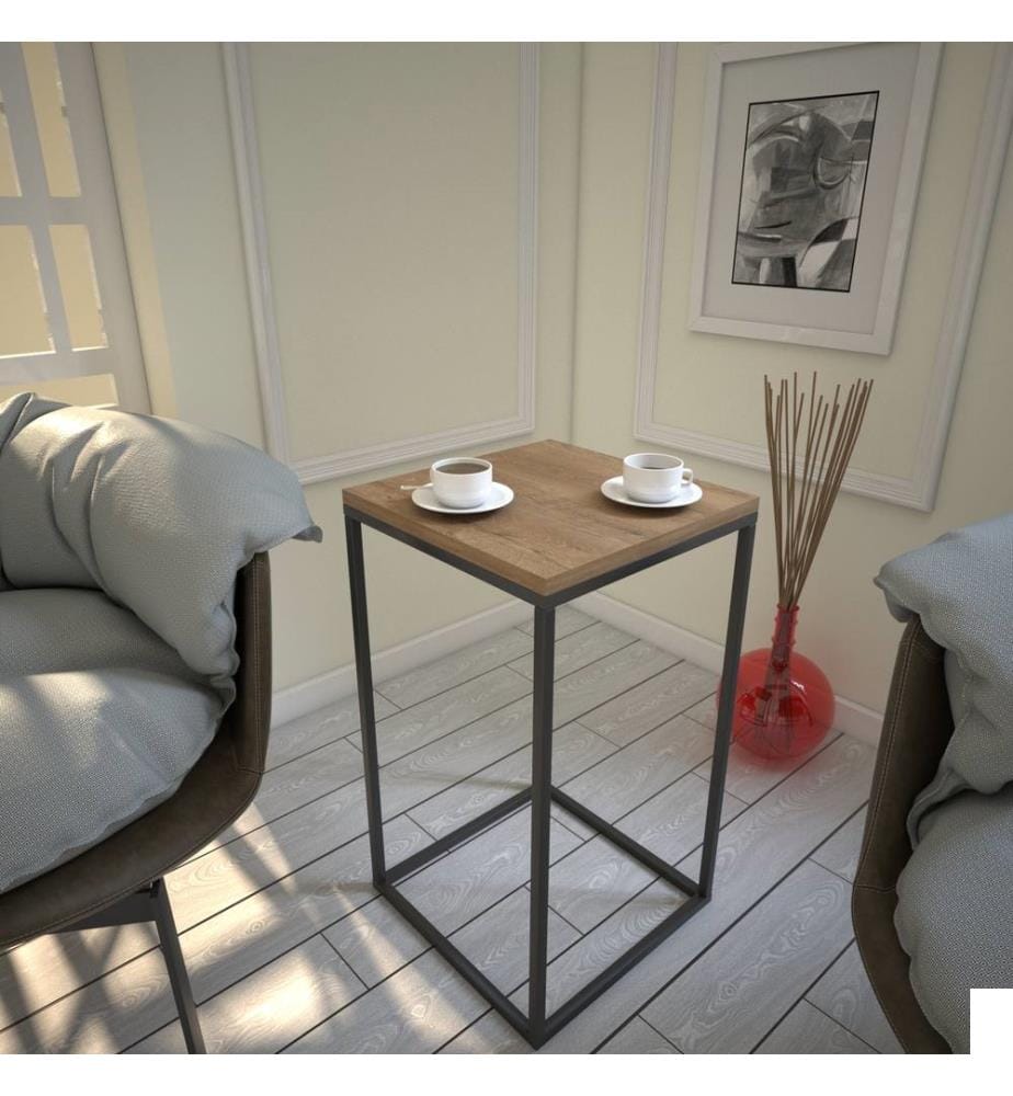 Persan, Couleur Chêne, Tables Basses, 62X35X35 cm, Plaque De Particules Enrobée De Mélamine