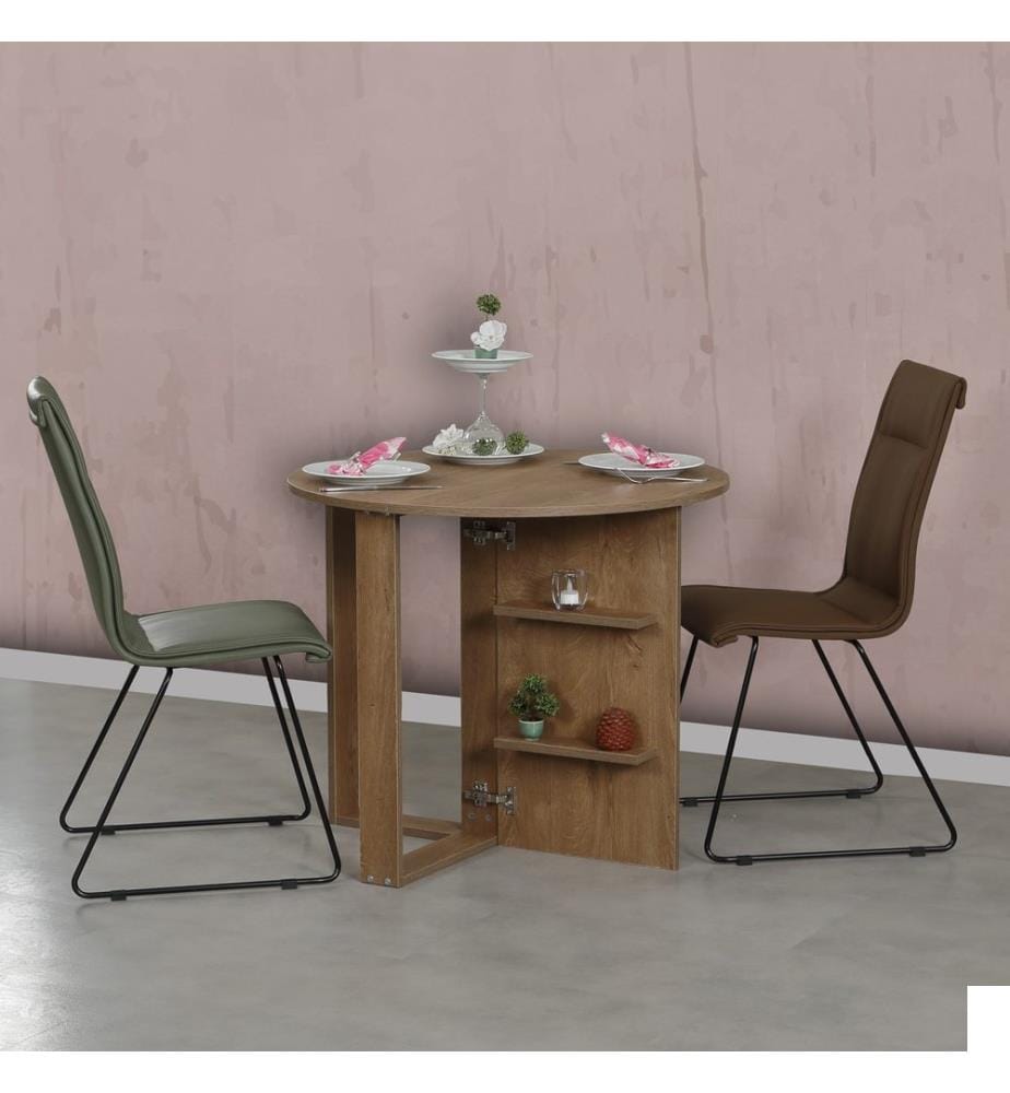 Persan, Couleur Chêne, Tables Basses, 77X90X45 cm, Plaque De Particules À Revêtement En Mélamine