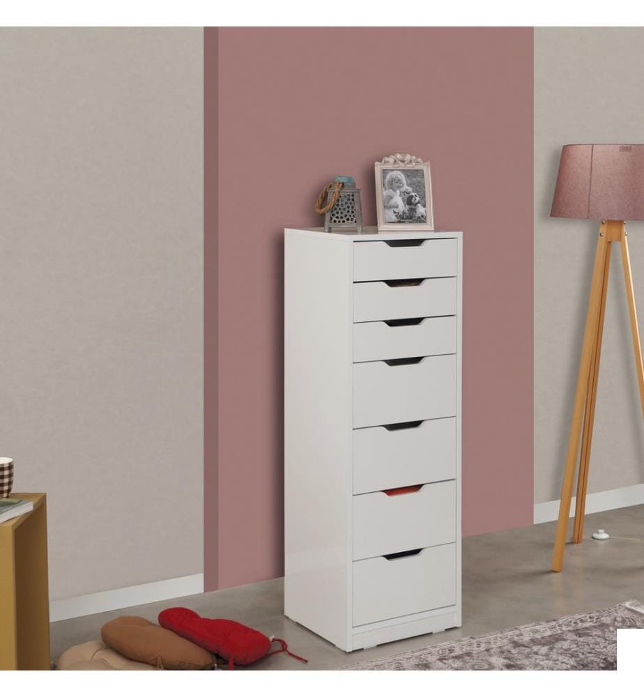 Brillant, Blanc, Coffres De Tiroirs, 130X44X40 cm, Plaque De Particules Enrobée De Mélamine