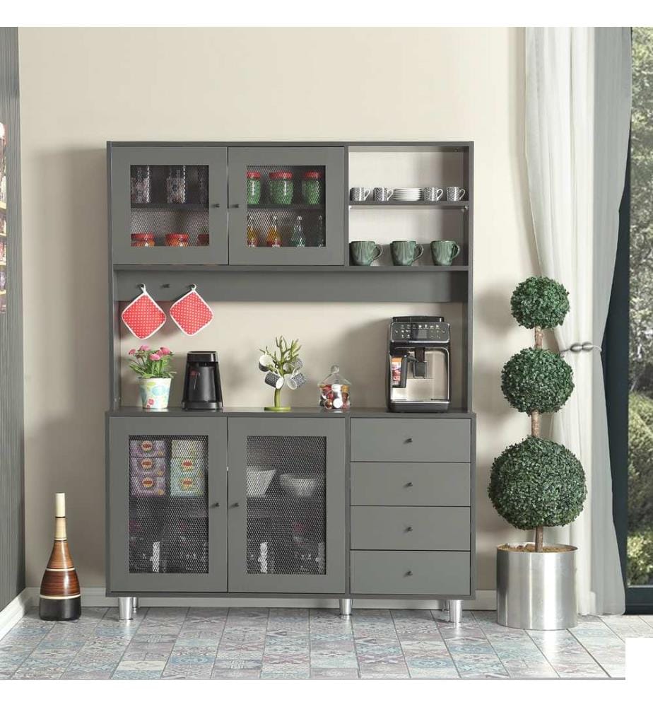 Armoire multifonction, anthracite, 100 % CHIPBOARD