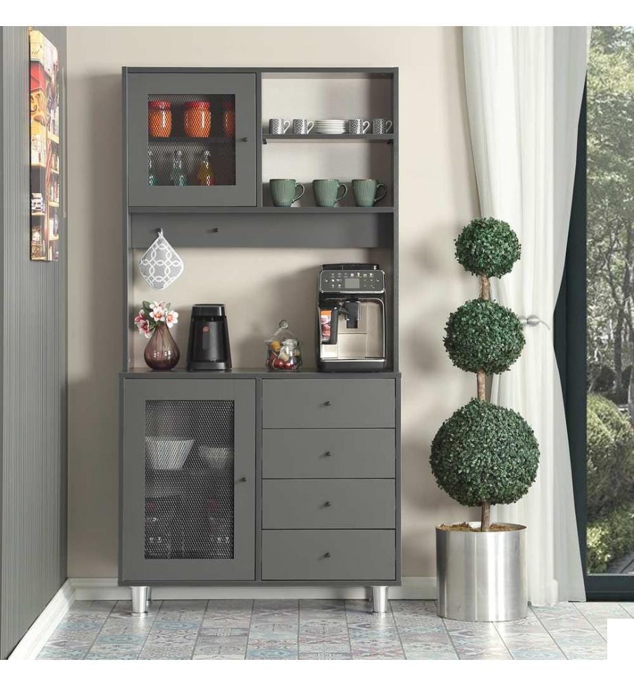 Armoire multifonction, anthracite, 100 % CHIPBOARD