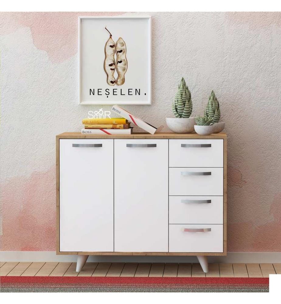 Chêne, Blanc, Armoires À Chaussures, 82X100X35 cm, Plaque De Particules À Revêtement En Mélamine