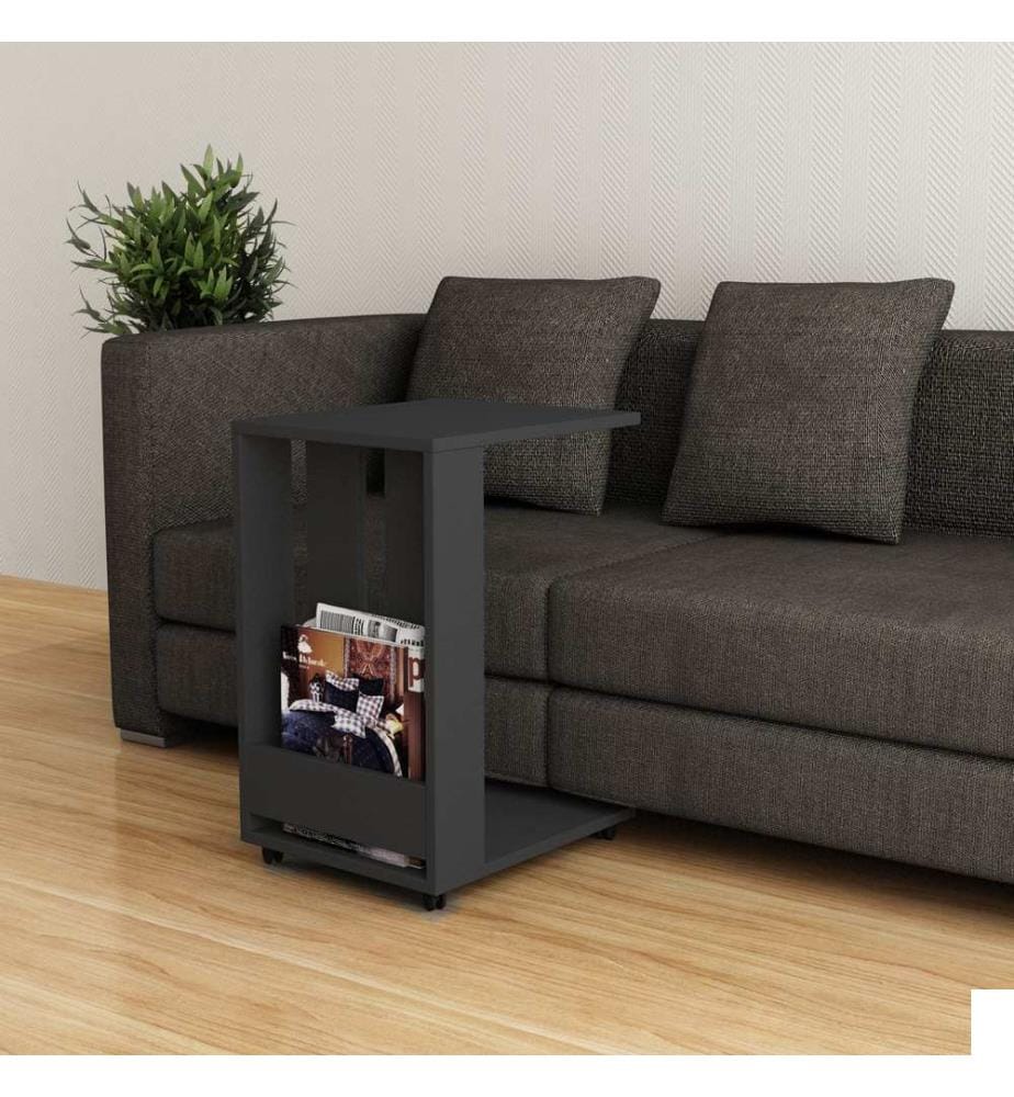 Anthracite, Tables Basses, 60X37X45 cm, Plaque De Particules Enrobée De Mélamine