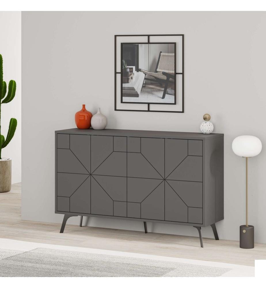 Console, anthracite, panneau de particules 100 % mélaminé
