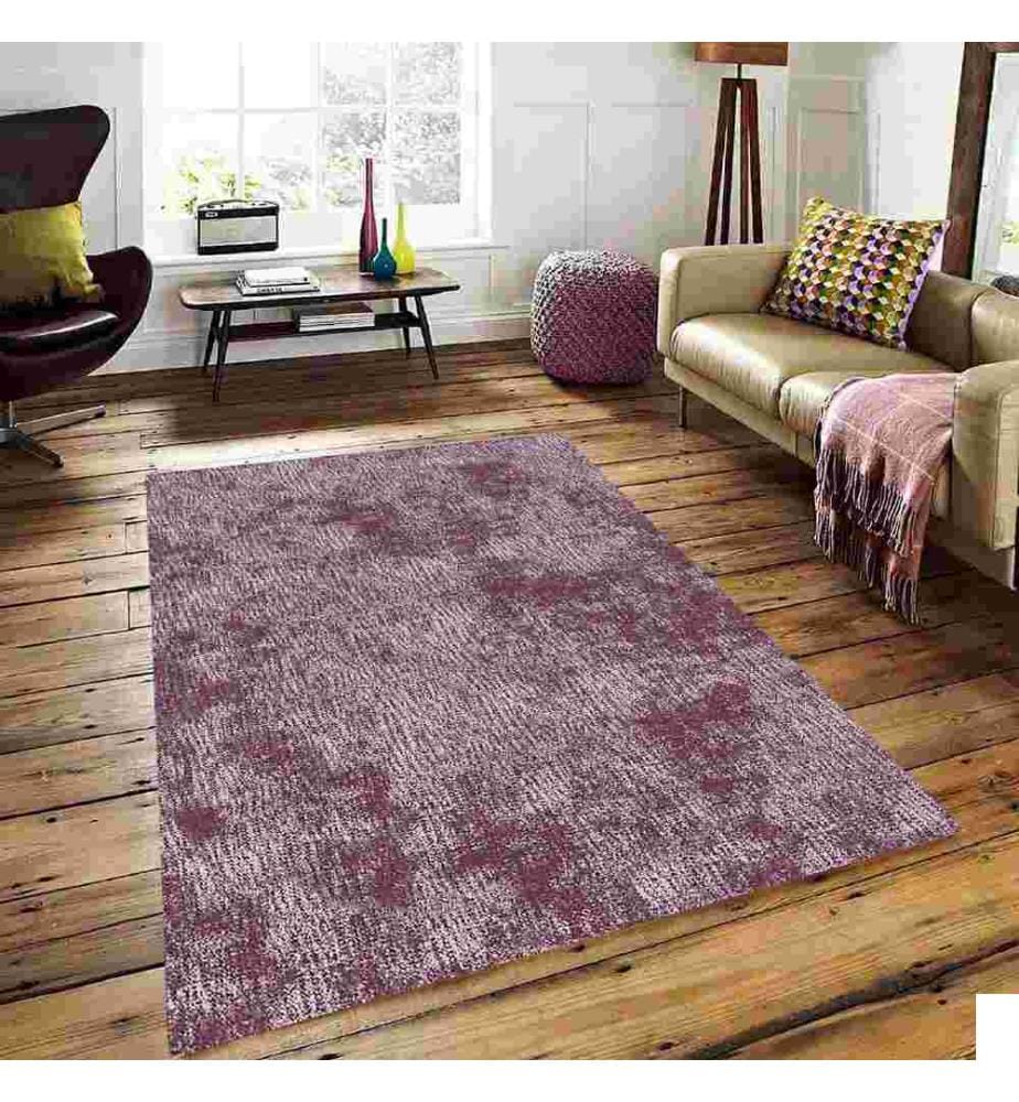Tapis, blanc, rouge tuile, 100% polyester, 100 x 200 cm