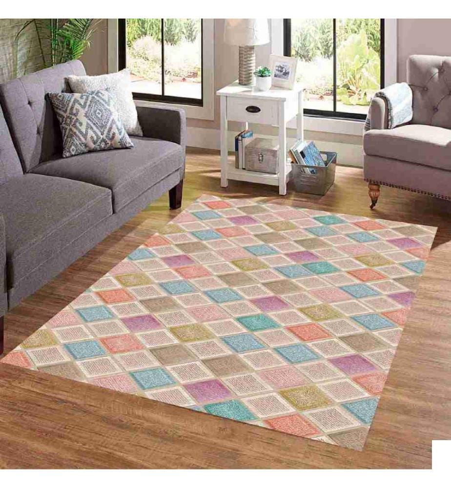 Tapis, poudre, rose, bleu, vert, 100% polyester, 80 x 120 cm