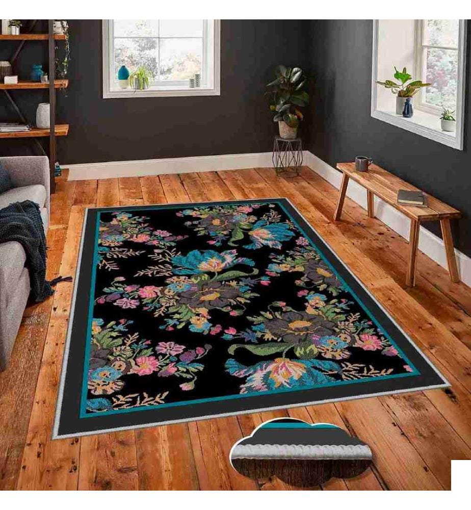 Tapis, vert, rose, vert, vison, bleu, 100% polyester, 180 x 280 cm