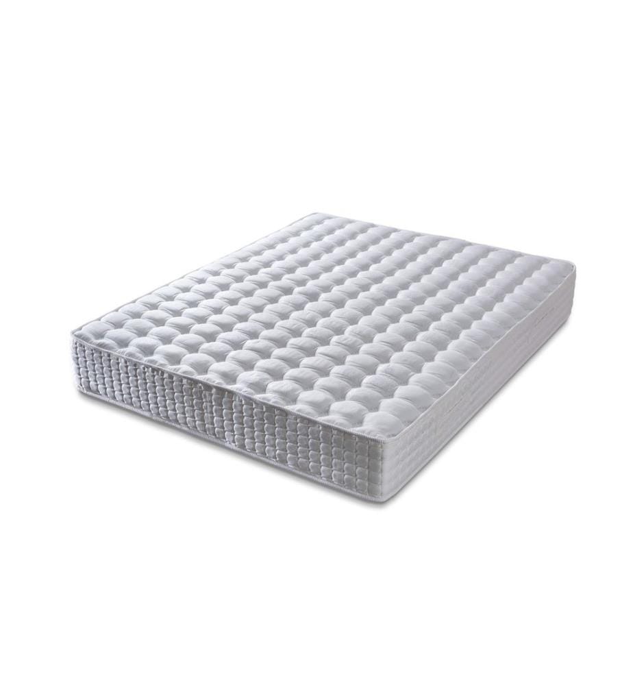 Matelas, blanc, housse en tissu Fr Saten, système de ressorts ensachés