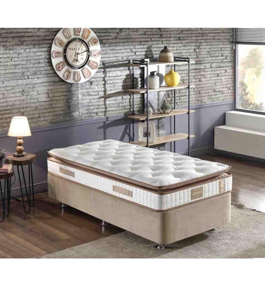 Matelas, White Brown, housse en tissu tissé, une face rembourrée