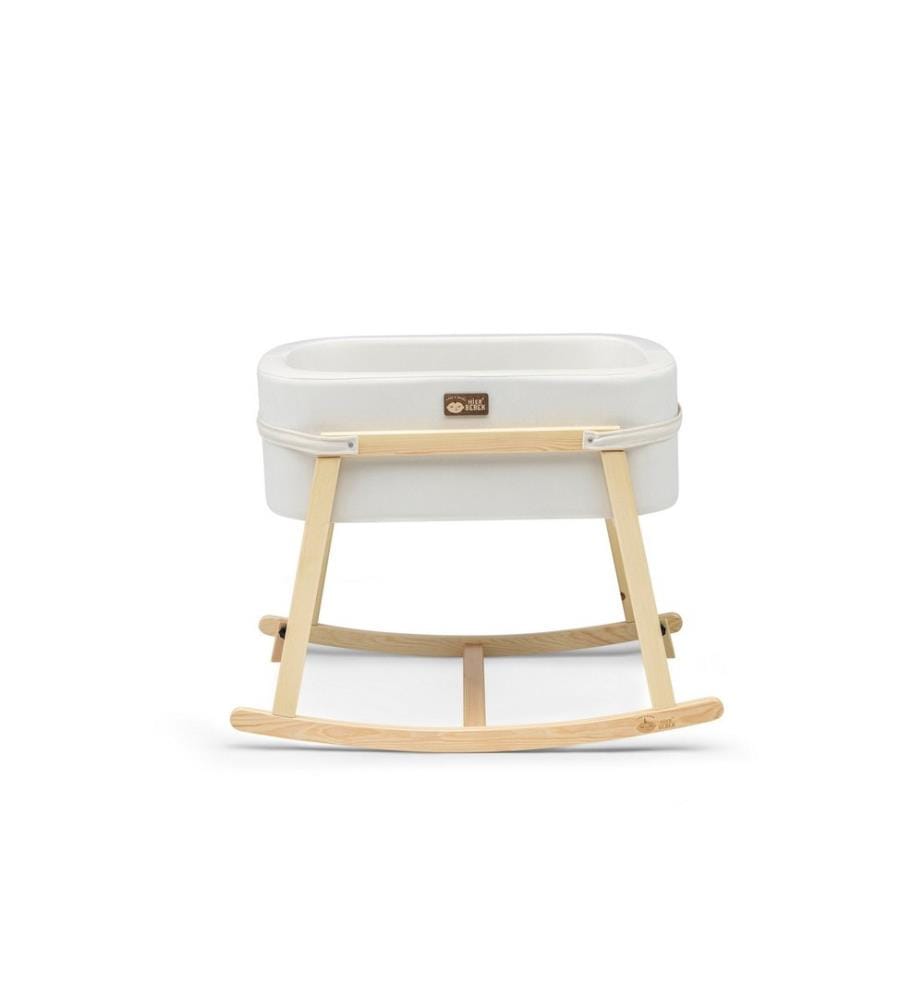 Berceau, blanc naturel, cadre en bois de pin, tissu polyester