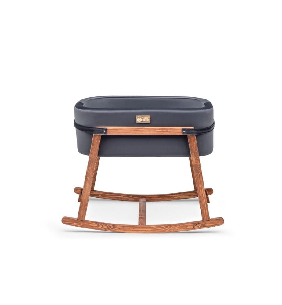 Berceau, chêne noir, cadre en bois de pin, tissu polyester