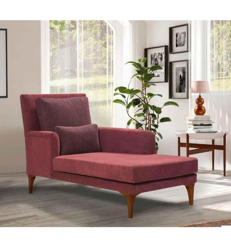 Lit de jour, Claret Red, Cadre : Bois de hêtre, tissu : 100% tricot