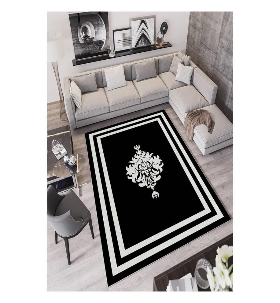 Tapis, 160 x 230, Noir, 100 % POLYESTER