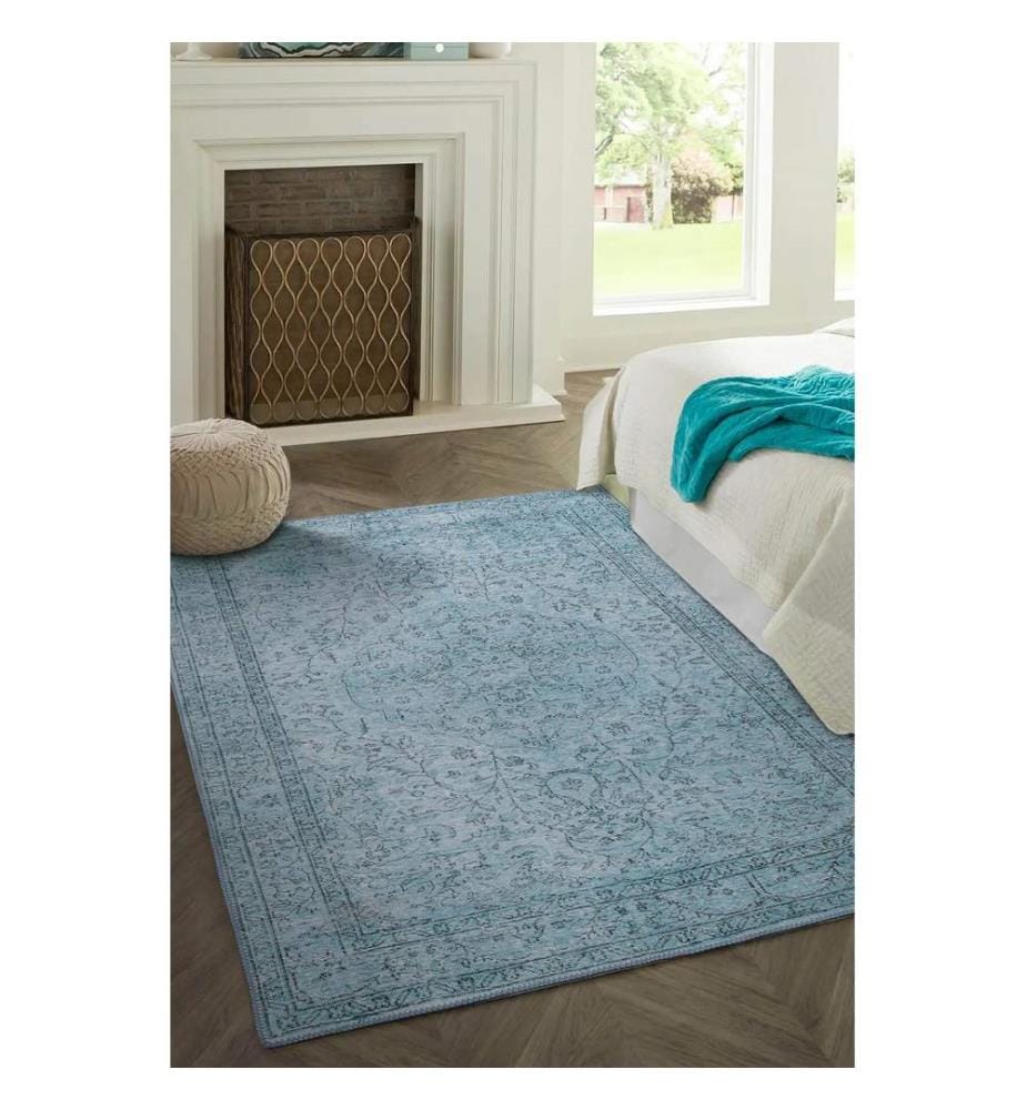 Tapis, 150 x 230, bleu, 100 % POLYESTER