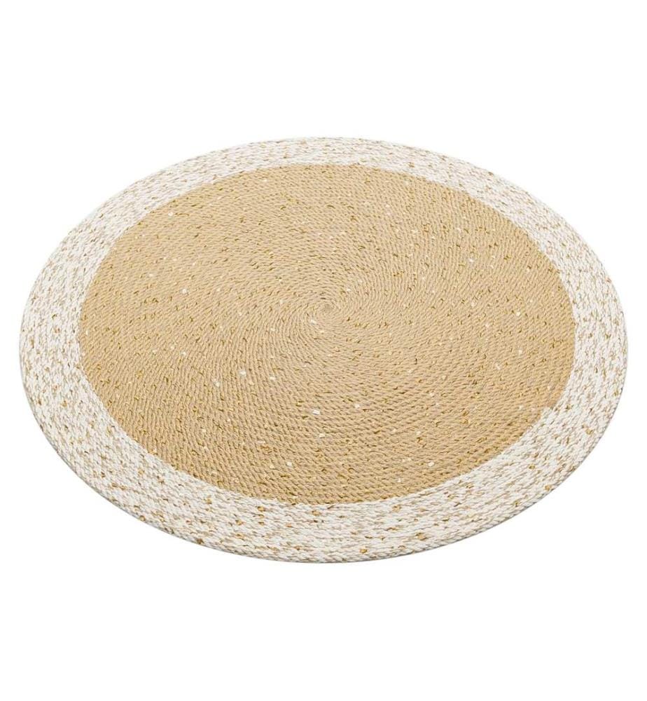 Beige, Entraîneur À Pointe Courte, 120 X 120 cm, 50% De Polyproplin , 50% De Jute