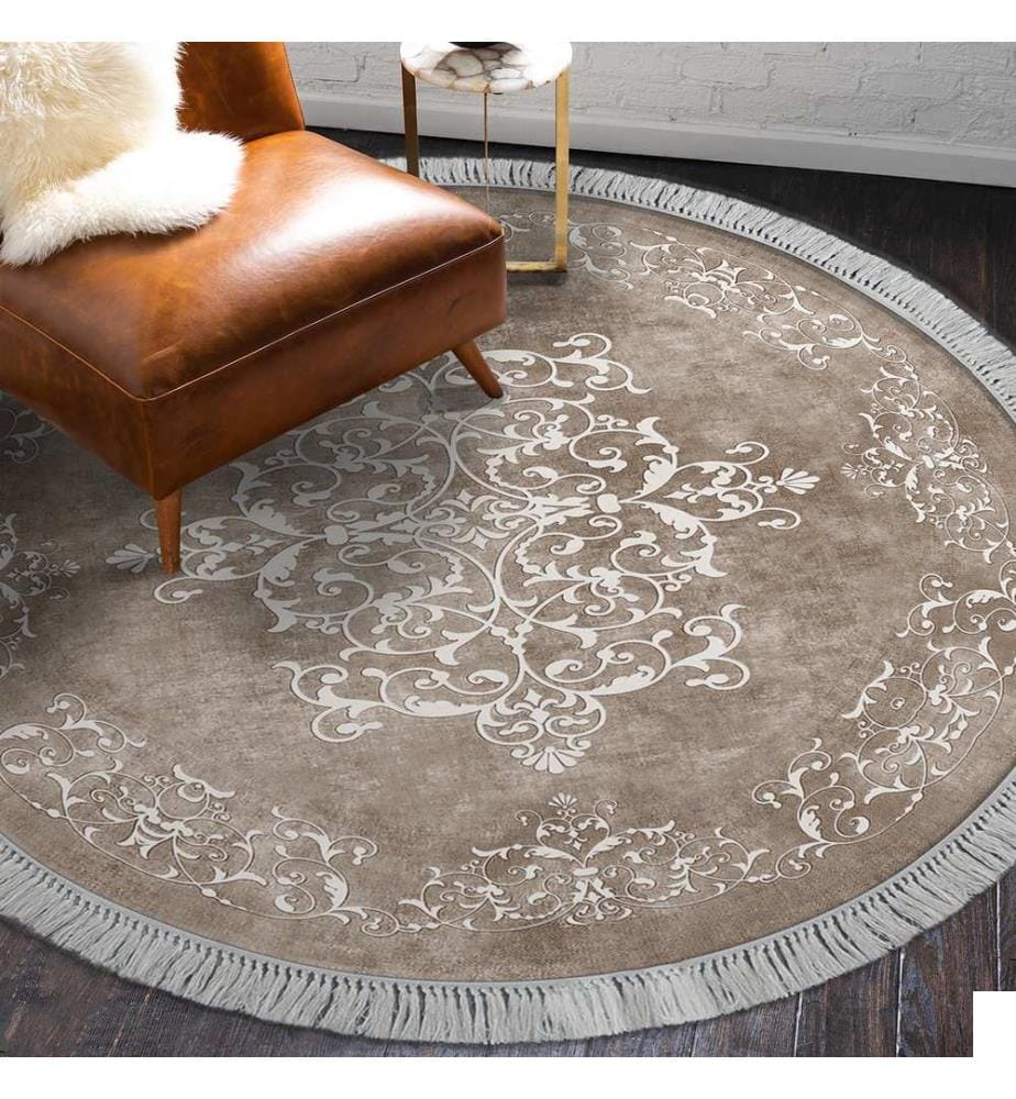 Beige, Tapis De Fusée Court, 160 X 160 cm, Polyester