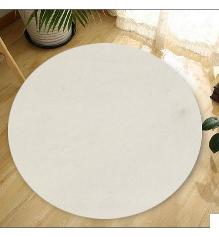 Tapis, 150 cm, blanc, 100 % POLYESTER