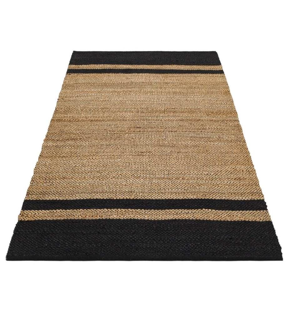 Tapis, 120 x 180, noir, beige, 100 % JUTE