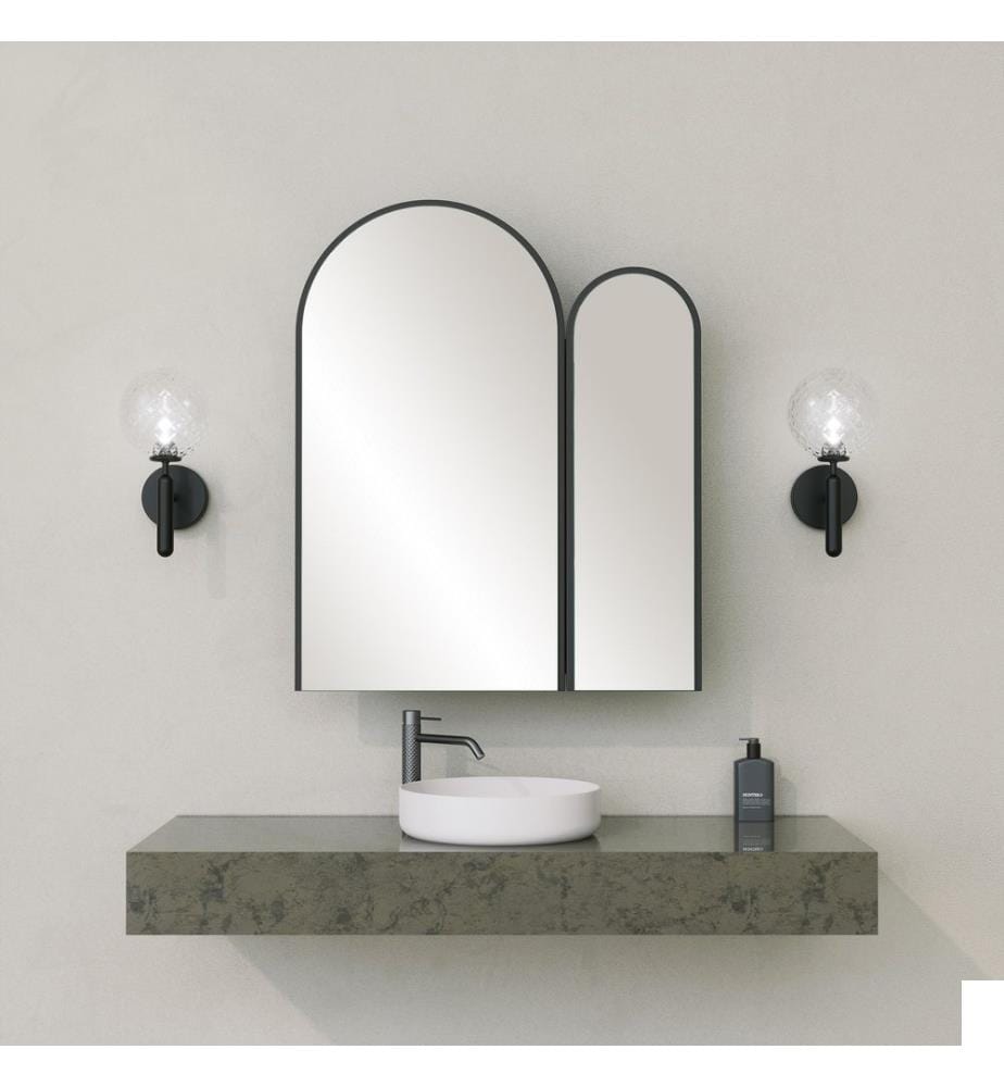 Armoire de salle de bain, noire, MDF