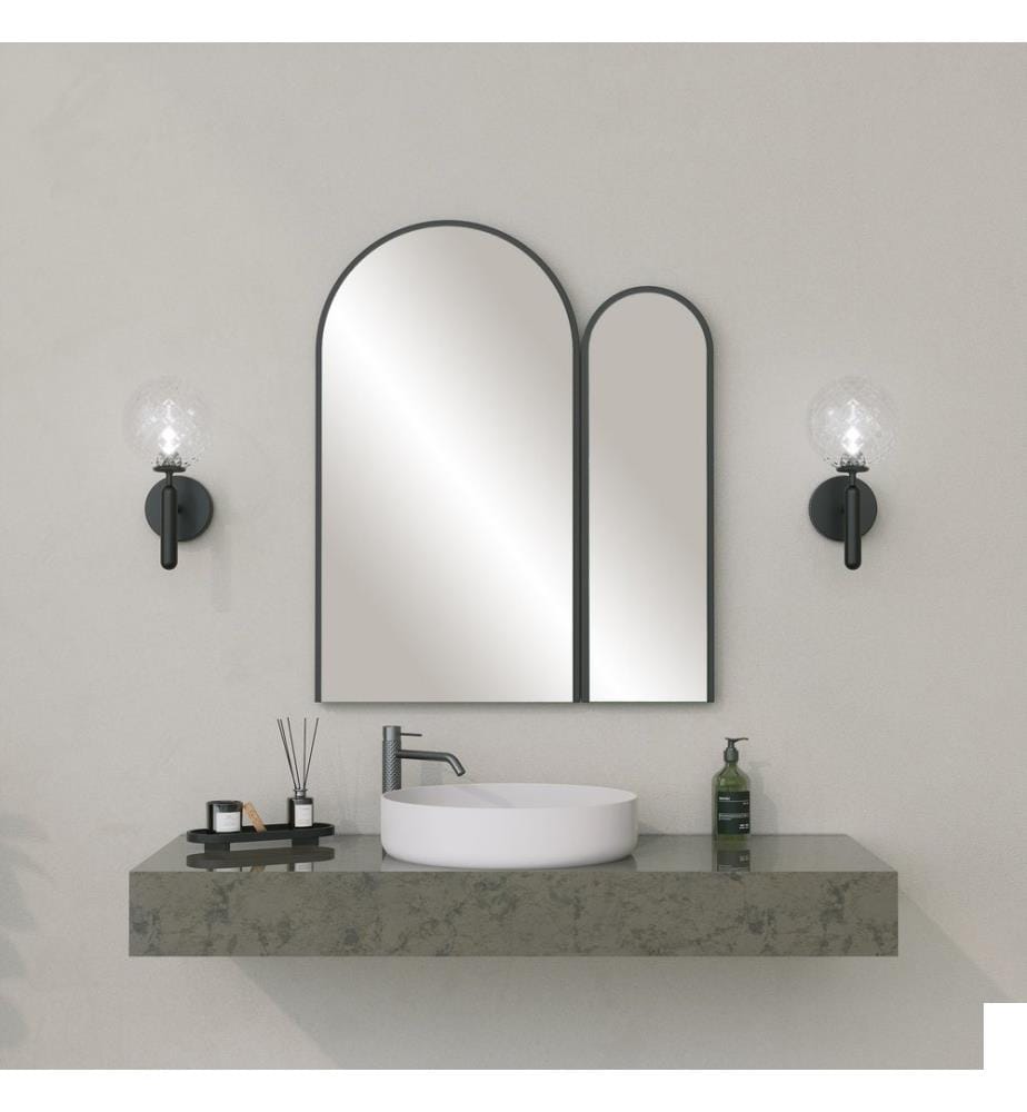 Miroir décoratif, noir, MDF