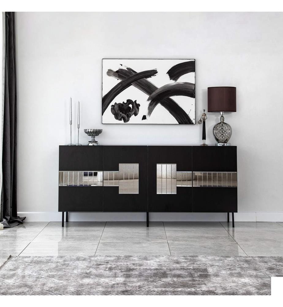 Console, Noir, Fumée, Panneau de particules mélaminé