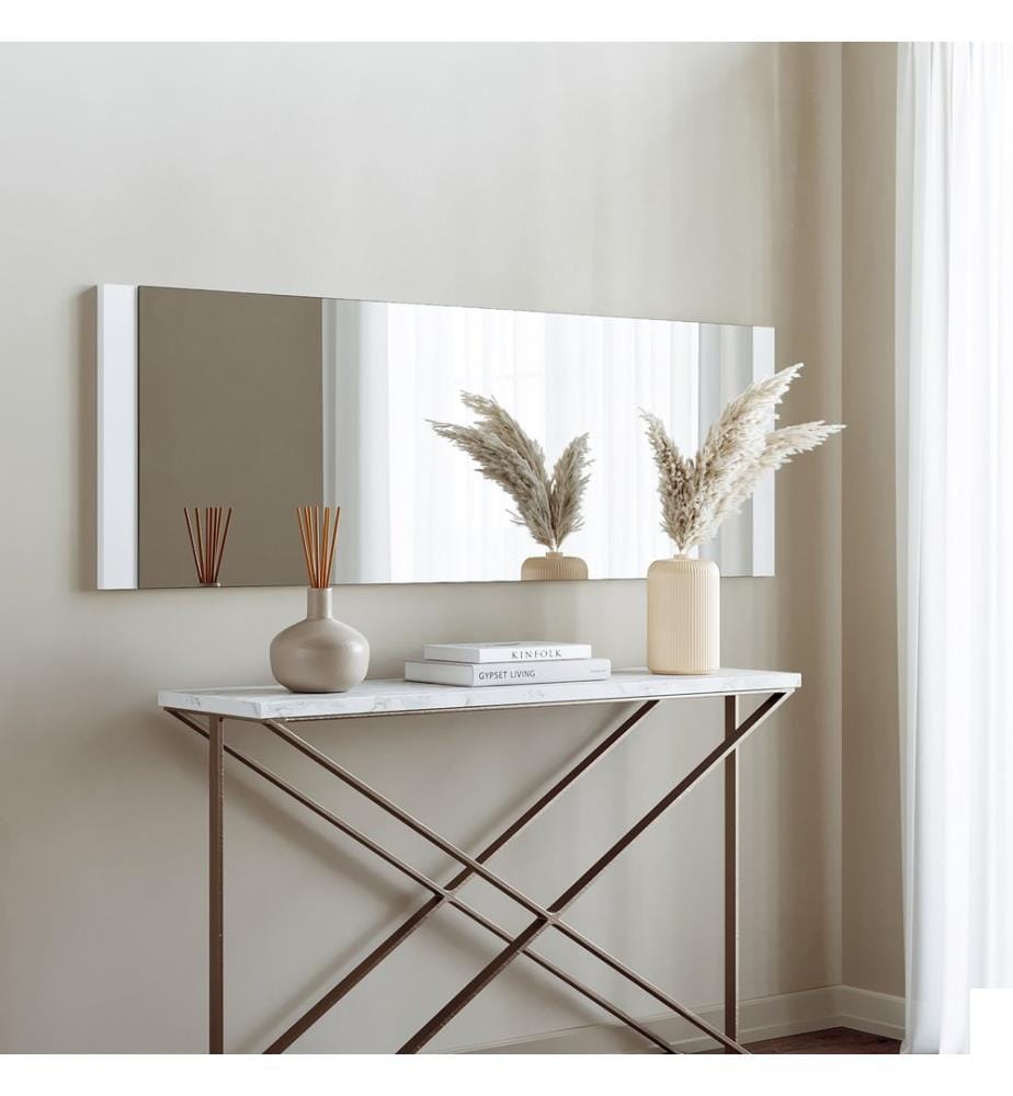 Blanc, Miroir Mural, 40X120X2.2 cm, MDF