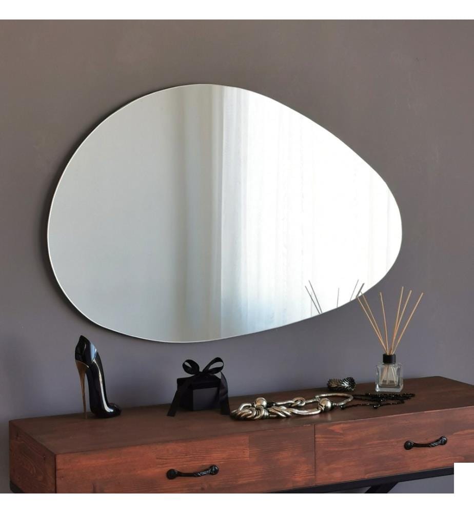 Blanc, Miroir Mural, 50X76X2,2 cm, MDF