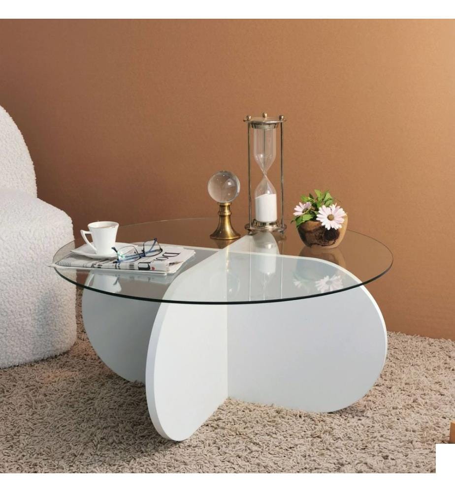 Blanc, Tables Basses, 35X75X75 cm, Verre À 100%