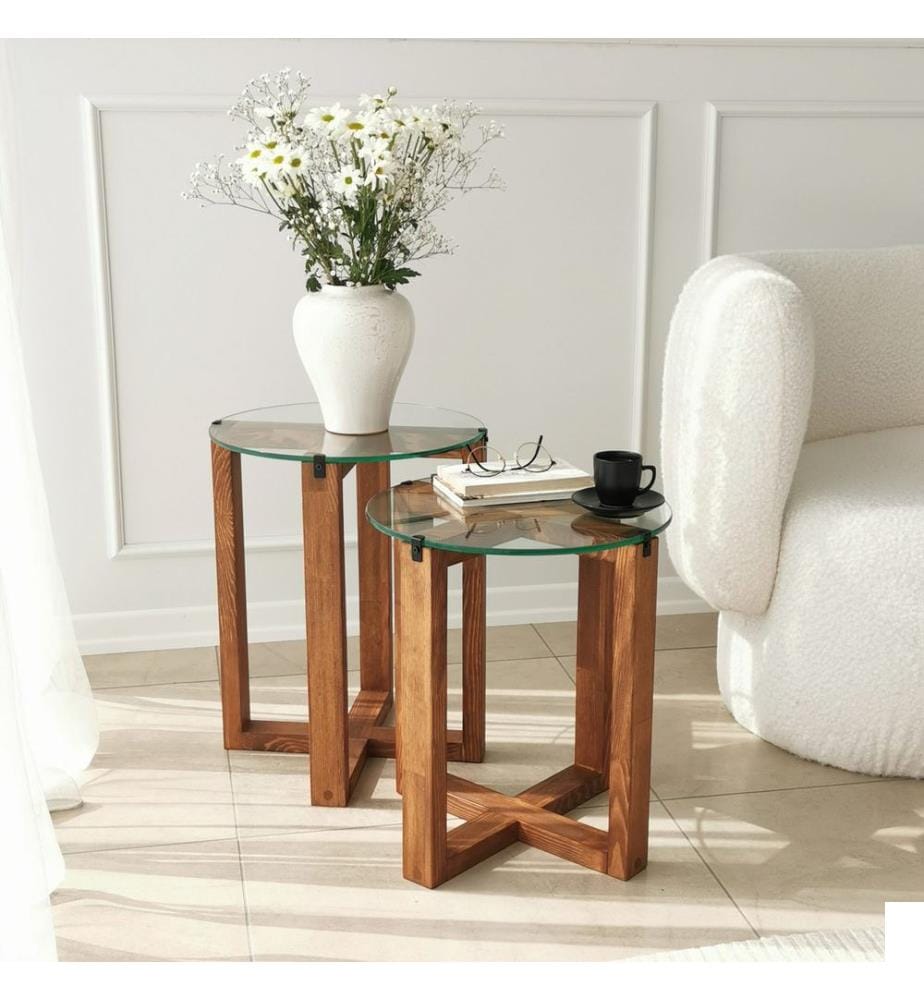 Couleur Noix, Tables Basses, Verre À 100%
