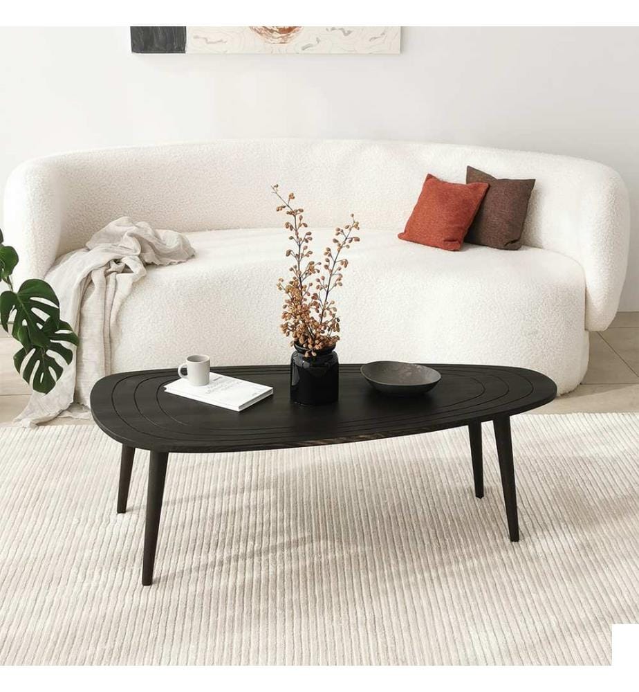 Table basse, Anthracite, Piétement : Pin de haute qualité, Pieds : Hêtre