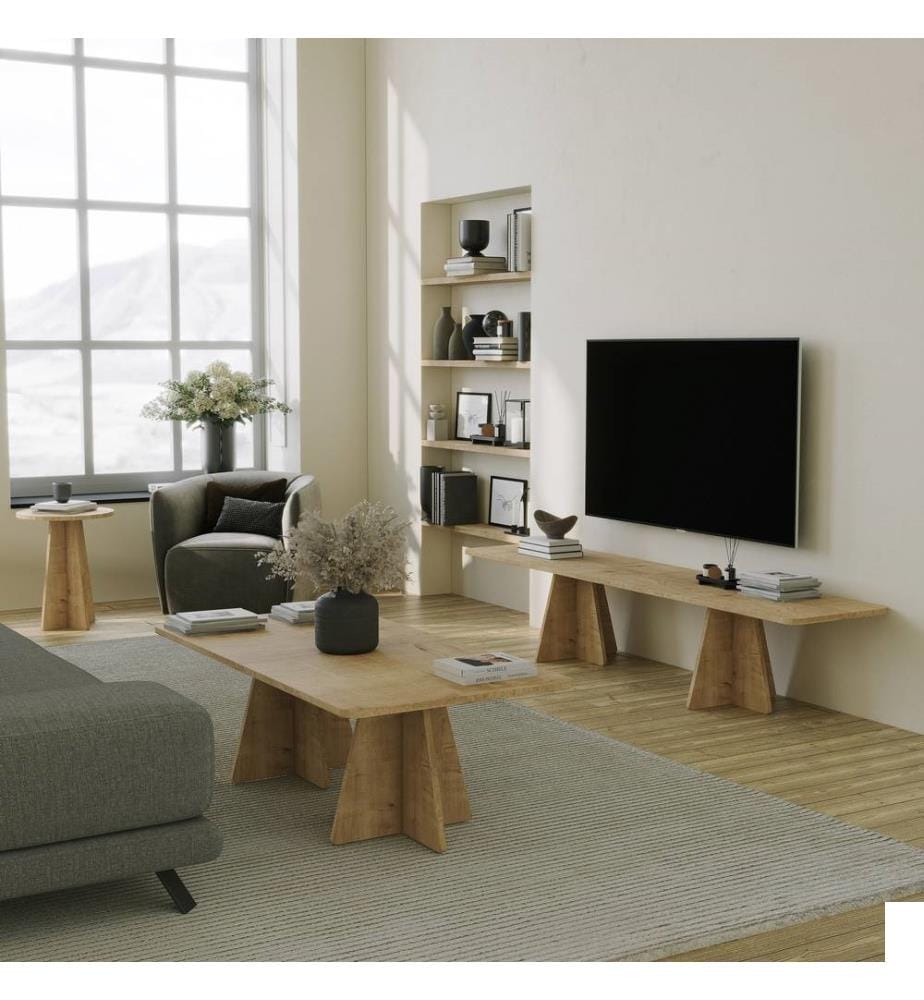 Table basse, chêne saphir, panneau de particules mélaminé