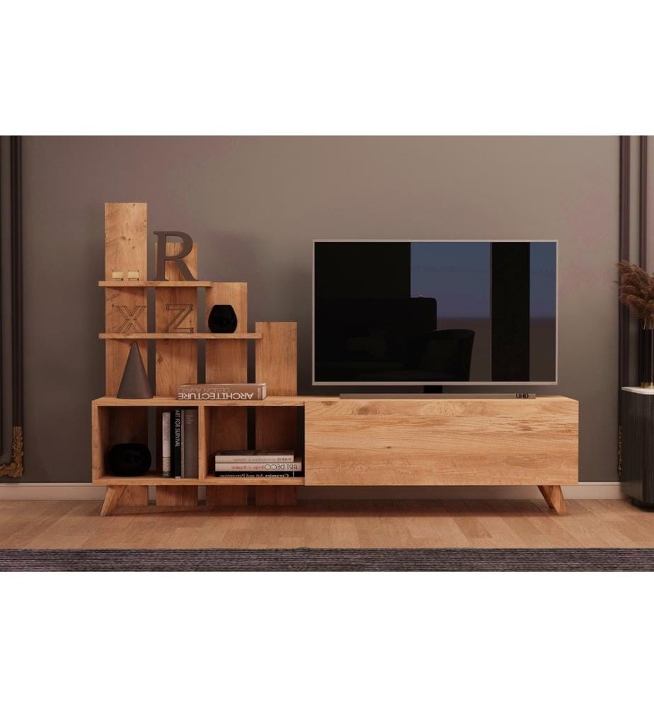 Meuble TV, pin de l'Atlantique, panneaux de particules mélaminés
