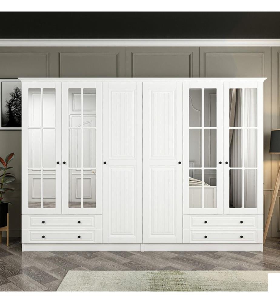 Armoire, blanche, panneaux de particules mélaminés