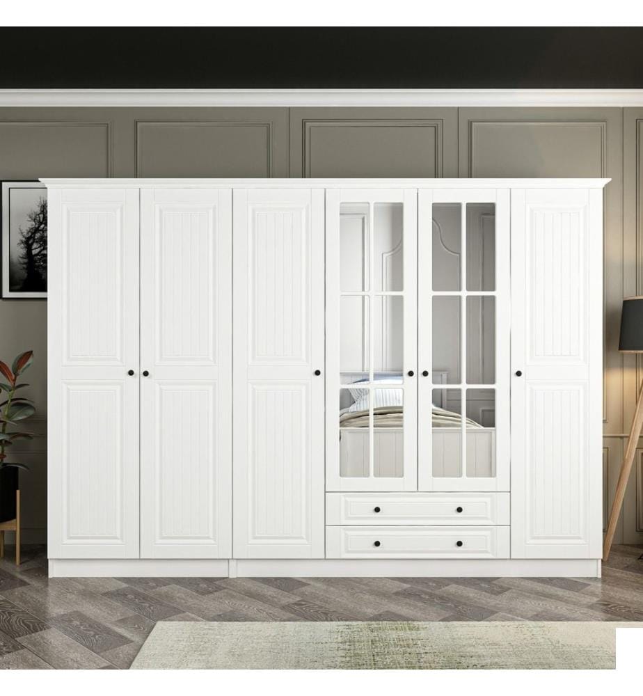 Armoire, blanche, panneaux de particules mélaminés
