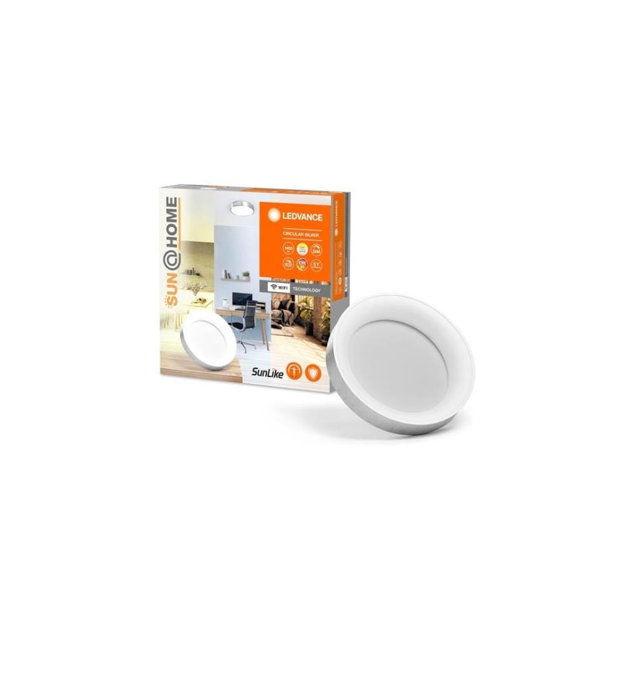 LEDVANCE - Plafonnier Sun@Home Circular, 18.5W, 2200-5000K, argenté