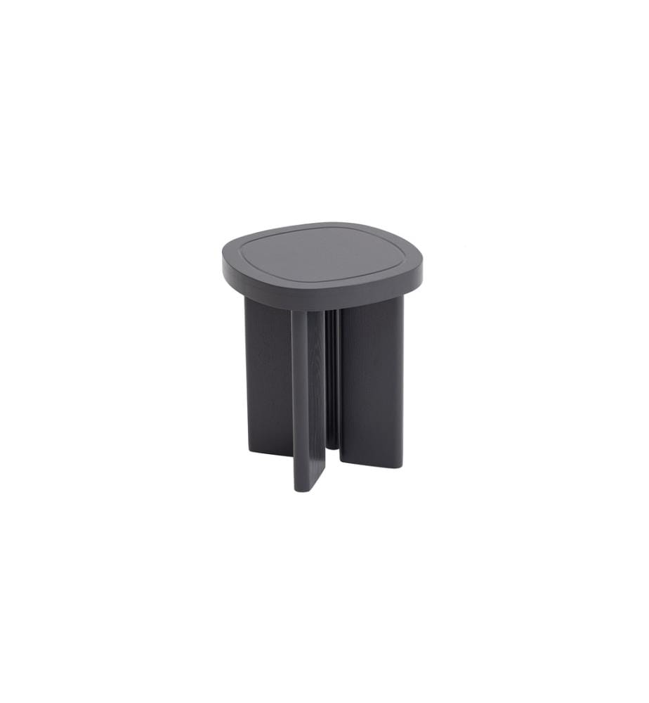 Table d'appoint, Gris, Mdf, Pieds en bois