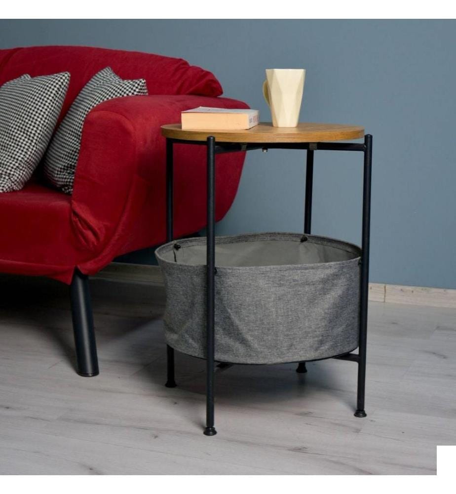 Table d'appoint, marron, noir, gris, panneau de particules mélaminé