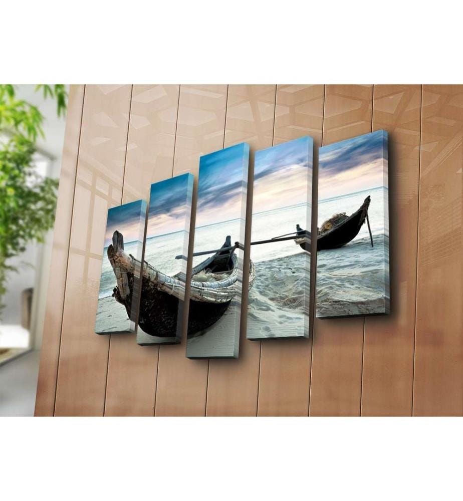 Peinture décorative sur toile, 5 pièces, multicolore, 100% toile de daim