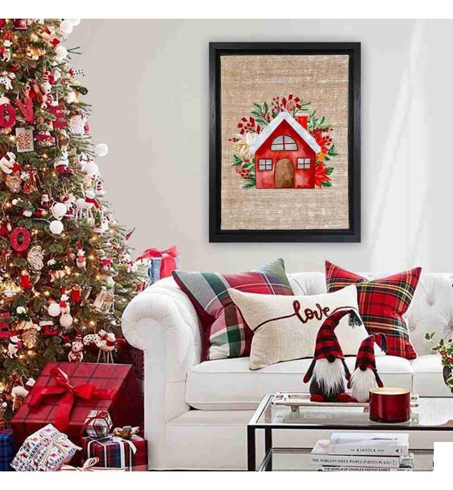 Peinture décorative sur toile encadrée, multicolore, 100% toile de daim