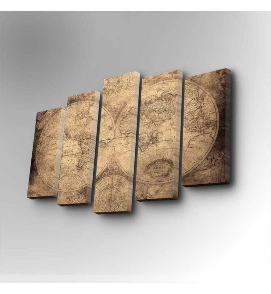 Peinture décorative sur toile, 5 pièces, multicolore, 100% toile de daim