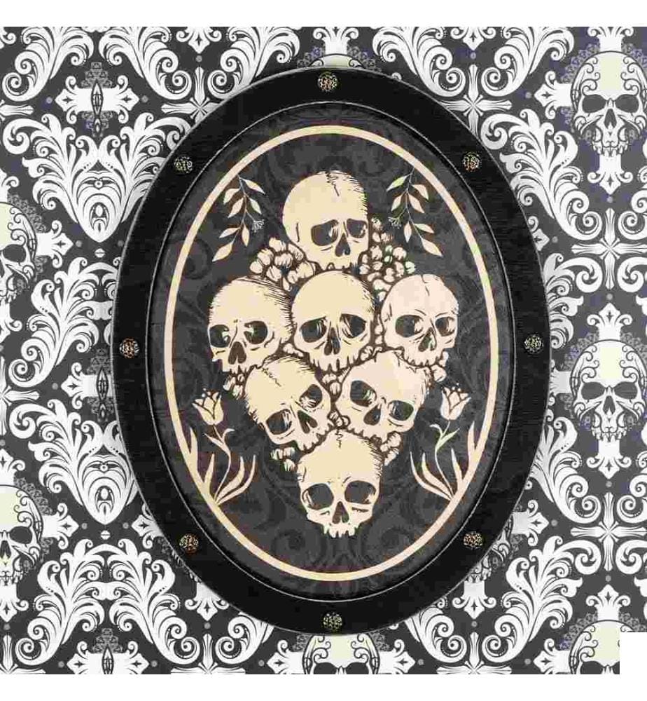 Tableau décoratif encadré, noir, crème, tableau en bois, cadre en bois