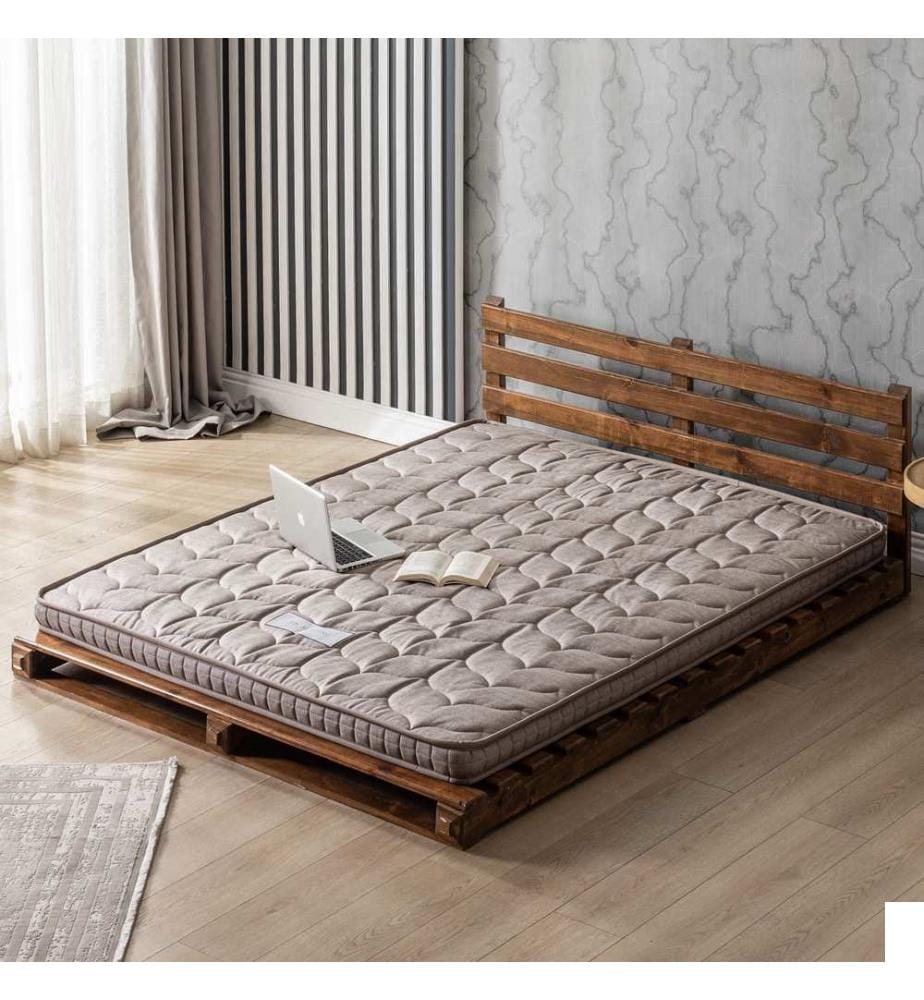 Matelas, Light Brown, housse : Tissu de couverture en lin, éponge 45 DNS