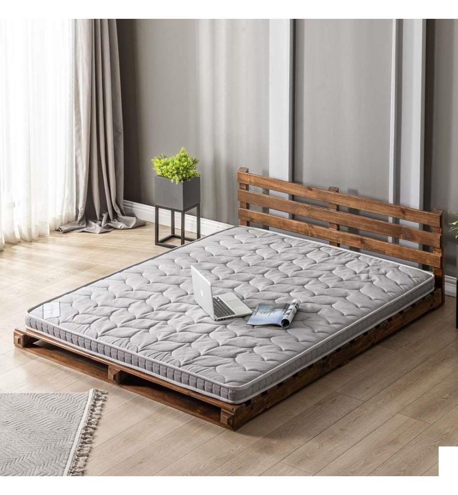 Matelas, gris, housse : Tissu de couverture en lin, éponge 45 DNS